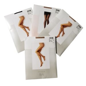 Shimera Sheer Tights Women's Size Plus Black Beige - 4 Pair